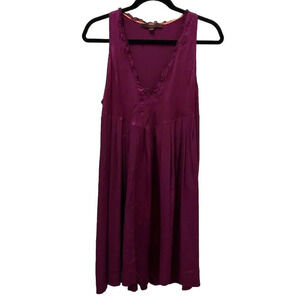 A Common Thread Womens Slip Dress M Purple Shift Silk Ruffles Feminine Fairy